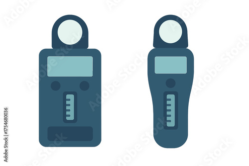 Two portable digital lux meters for measuring light intensity and illuminance