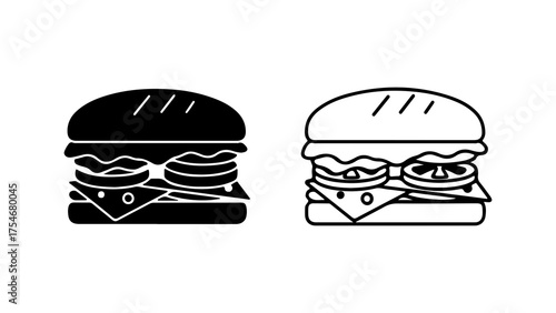 Burger icon set with transparent background
