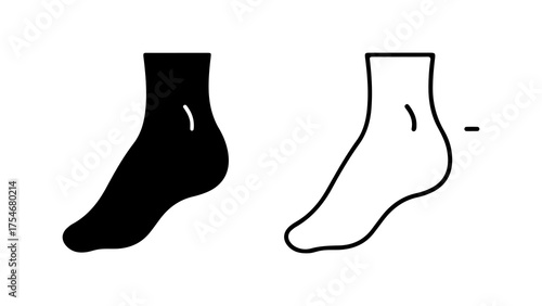 Foot and ankle outline with transparent background