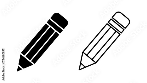 Pencil icons with transparent background