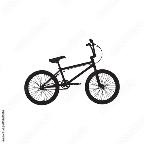 Illustration of silhouette of a black bmx bicycle, a simple and clean design