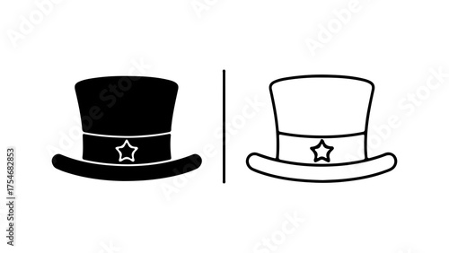 Magician hats with star detail with transparent background