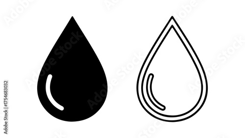 Water drop icons with transparent background