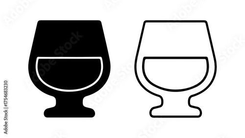 Brandy snifter glasses with transparent background