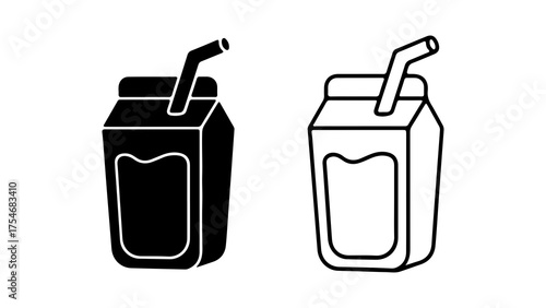 Juice box icons with transparent background