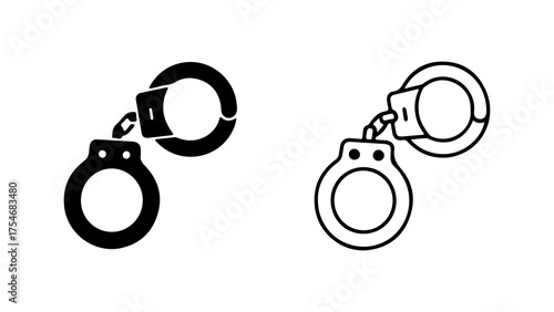 Handcuffs icon set with transparent background