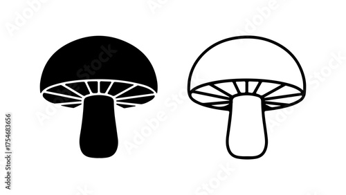 Mushroom icons with transparent background