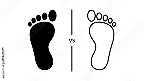 Footprints comparison with transparent background