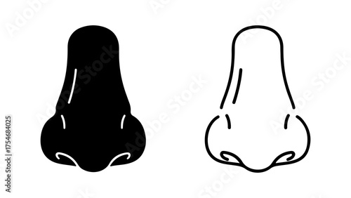 Human nose outline with transparent background