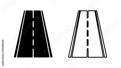 Roadway outline with transparent background