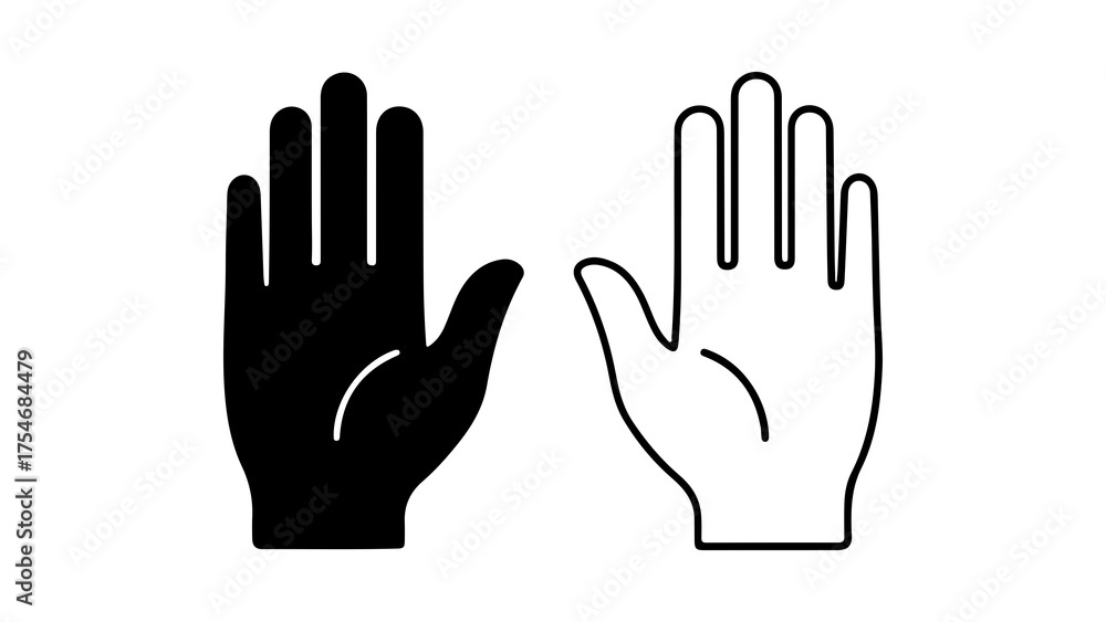 Fototapeta premium Hands showing stop and welcome with transparent background