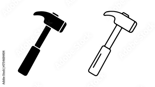 Hammer tool icon with transparent background