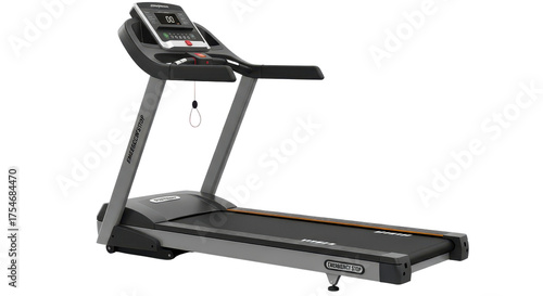 Sleek modern gym treadmill exercise machine isolated for fitness and healthy lifestyle promotions isolated PNG with Transparent Background