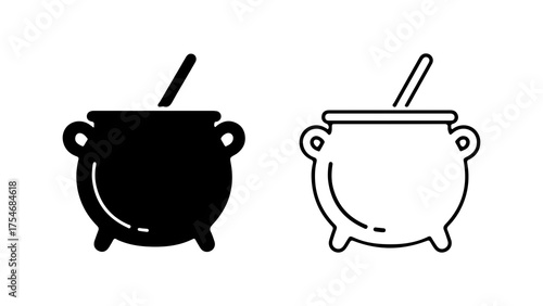 Cauldron with ladle with transparent background