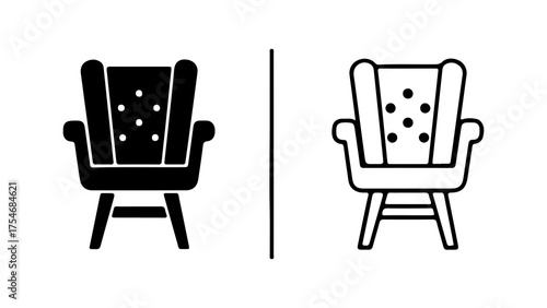 Armchair icon set with transparent background