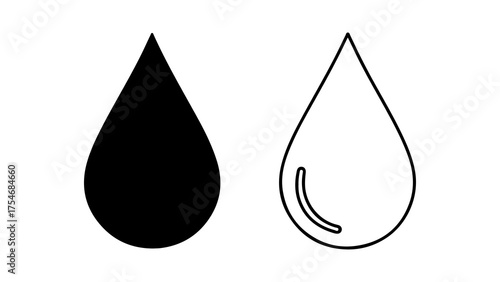 Water drop icons with transparent background