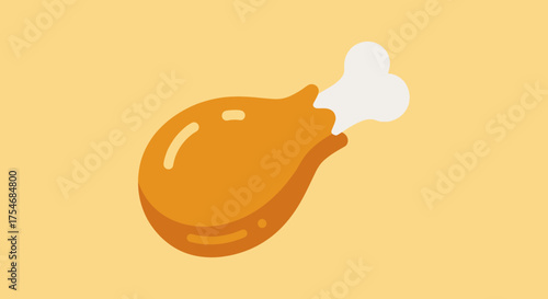 Crispy Fried Chicken Drumstick Isolated on a Plain Background.
