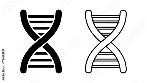 Dna structure outline with transparent background
