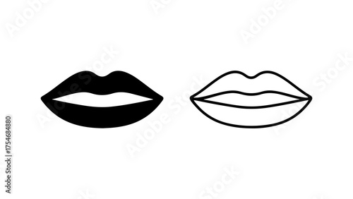 Lips icon set with transparent background