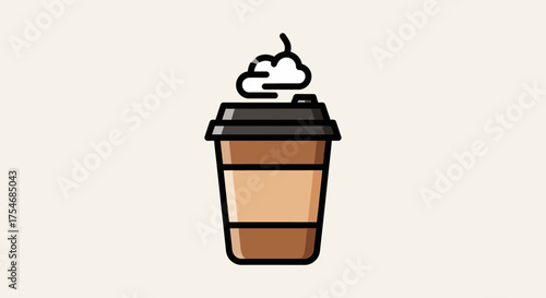 Delicious Coffee with Whipped Cream in a Disposable Cup.