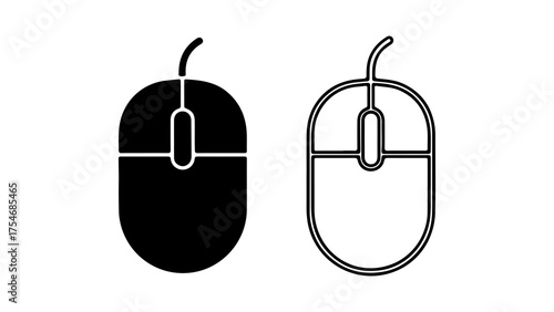 Computer mouse icon with transparent background