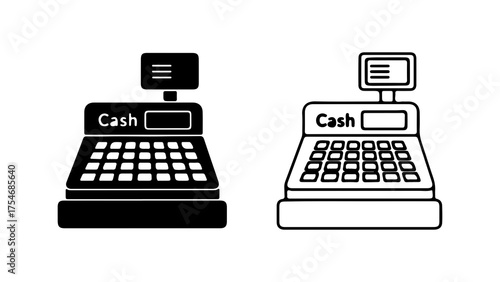 Cash register icon with transparent background