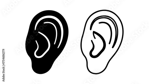 Ear icons with transparent background