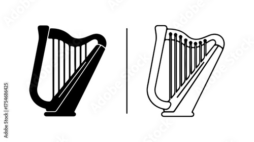 Harp icons with transparent background