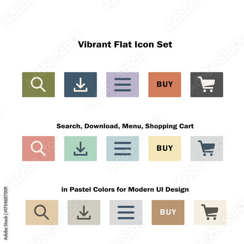 Vibrant Flat UI Icon Pack - Modern Essentials for Designers