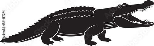 Attacking crocodile vector