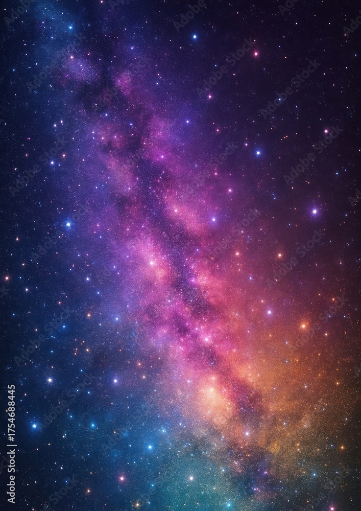 Naklejka premium Vibrant cosmic galaxy illustration.