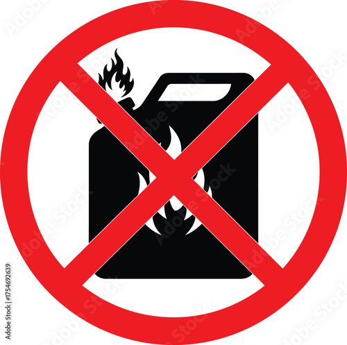 No open flames flammable liquid container prohibition vector illustration icon eps scalable