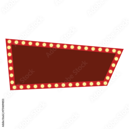 Trapezoid marquee sign, ideal for adding a unique and eyecatching vintage touch to your designs with its distinctive shape