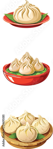 Dumpling jiaozi food icon.