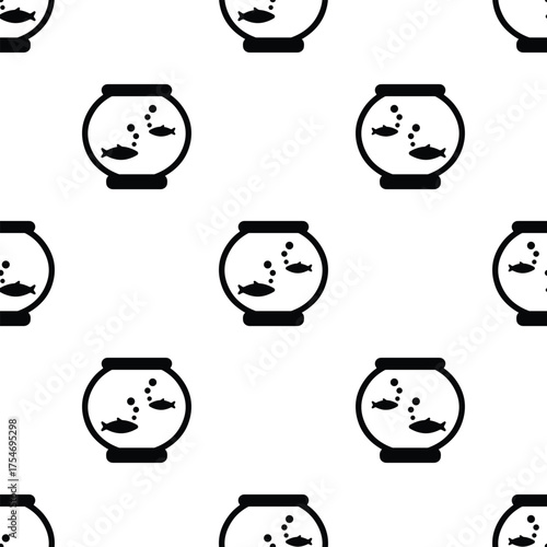 aquarium seamless pattern isolated on transparent background.