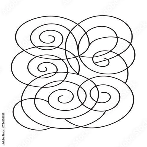 black and white swirl for art therapy