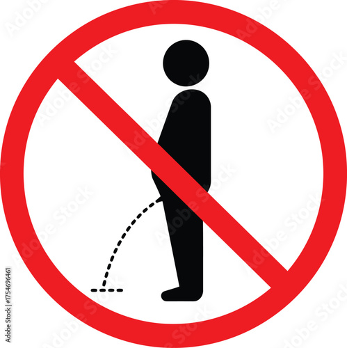 Vector prohibition sign no urinating icon scalable eps forbidden symbol