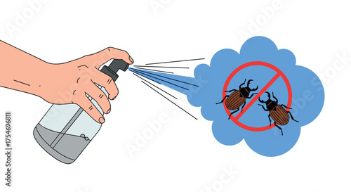 Using a spray bottle to eliminate insects from your home.