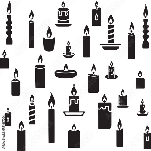 candle icon set