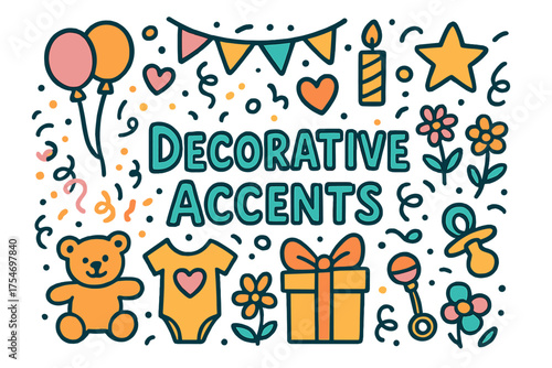 Decorative Accents Doodle. Decorative Accents. Hand-drawn doodle illustration of Decorative Accents. balloons,