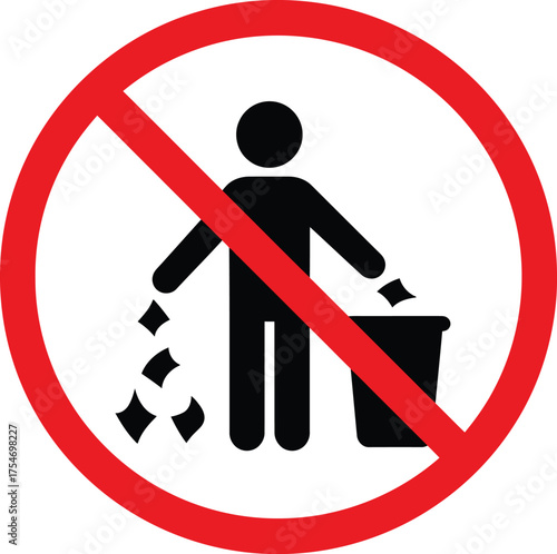 No littering prohibition sign vector illustration scalable eps icon for general platforms