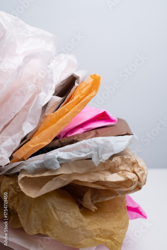 Wallpaper Mural Stack of colored tissue paper on a light background. Concept for decor, floristry, and packaging.
 Torontodigital.ca