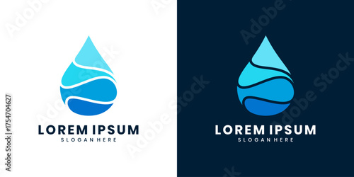 Water drop logo design template