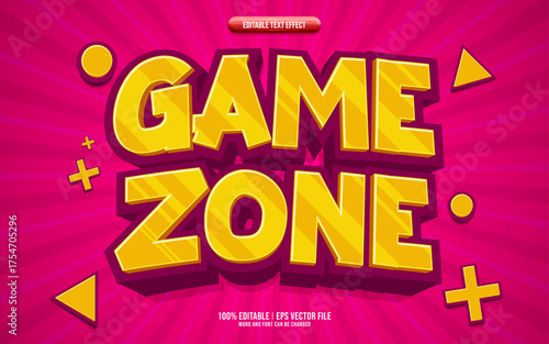 Game Zone Cartoon Style 3D editable text effect