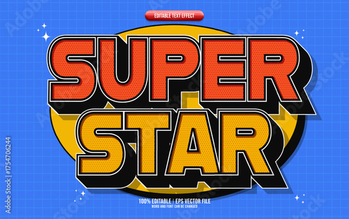 Super Star 3D editable text effect