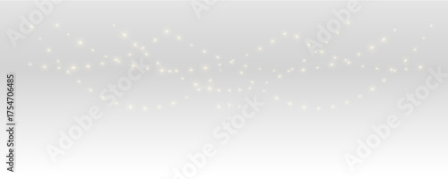 Transparent PNG. Golden festoon lights in glowing style for winter celebration.	
