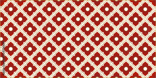 Chinese wave pattern red and gold vector illustration