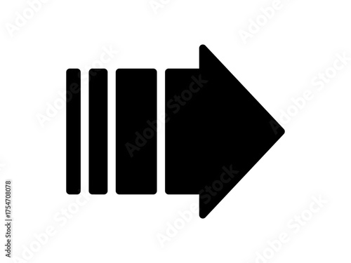 Black fast forward button icon on white background. Clipart image isolated on background.