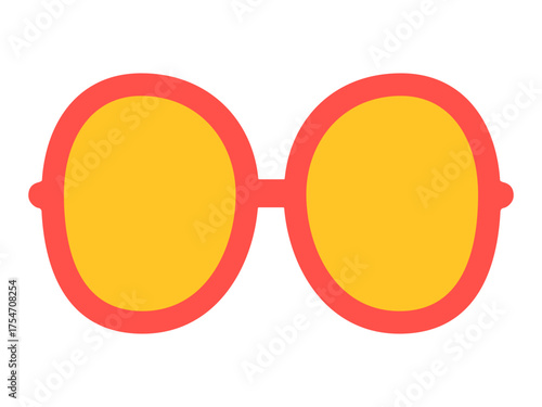 Colorful sunglasses icon in flat design style. Clipart image isolated on background.