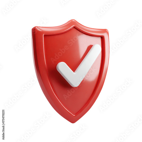 Red shield with check means protection